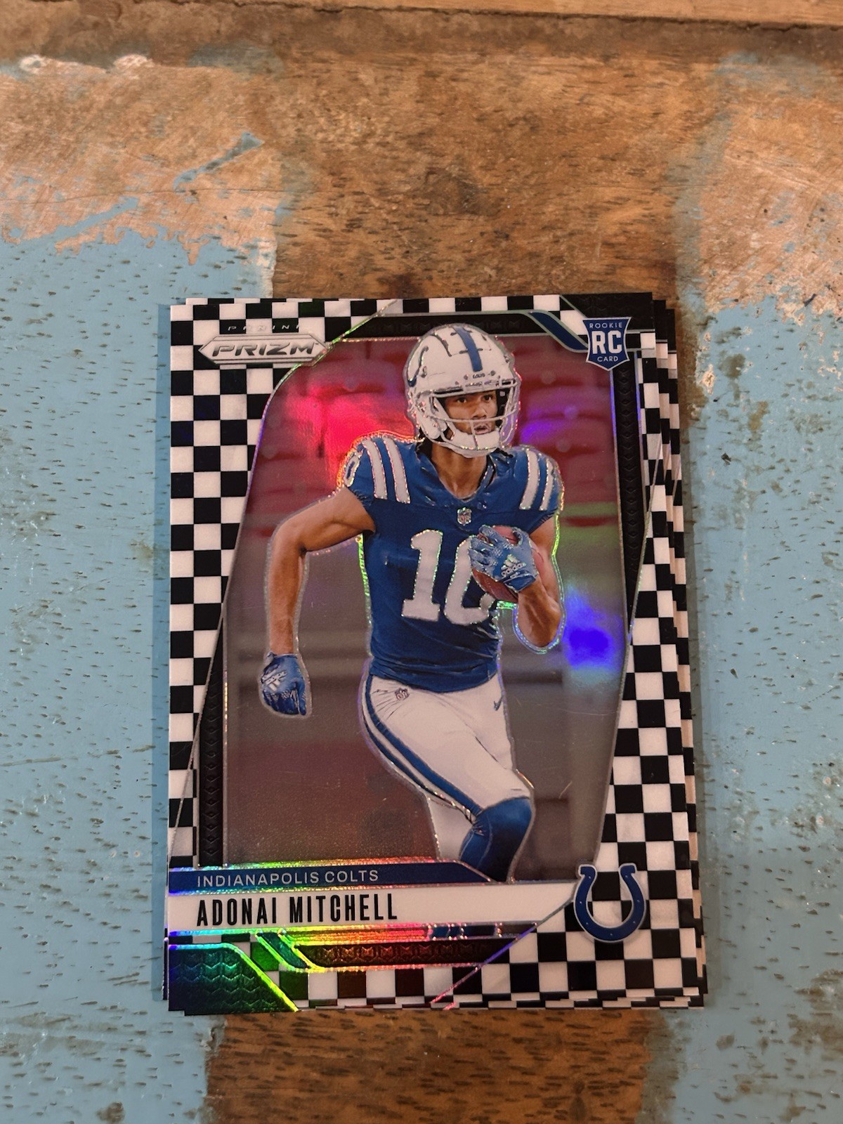 2024 Panini Prizm - Rookies Adonai Mitchell #303 Black & White Checker Prizm RC