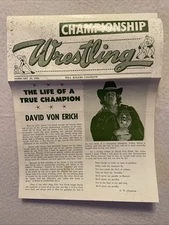 WCCW David Von Erich Memorial Program Dallas 1984 + Ringside Photo Documentation