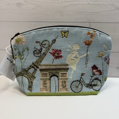 New TISSAGE~ART DE LYS~ PARIS THEME Pochette ZIPPERED BAG