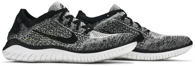 Nike Free RN Flyknit 2018 White Black 942838-101 Men's Size 8