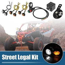 Motorcycle ATV  Street Legal LED Light Kit with Turn Signal Horn Relay Switch