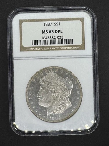 1887 NGC MS-63 DPL Morgan Silver Dollar DPL Deep Mirror Proof Like