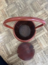 Antique Hand-Made Red Lacquer Chinese Covered Wedding Basket