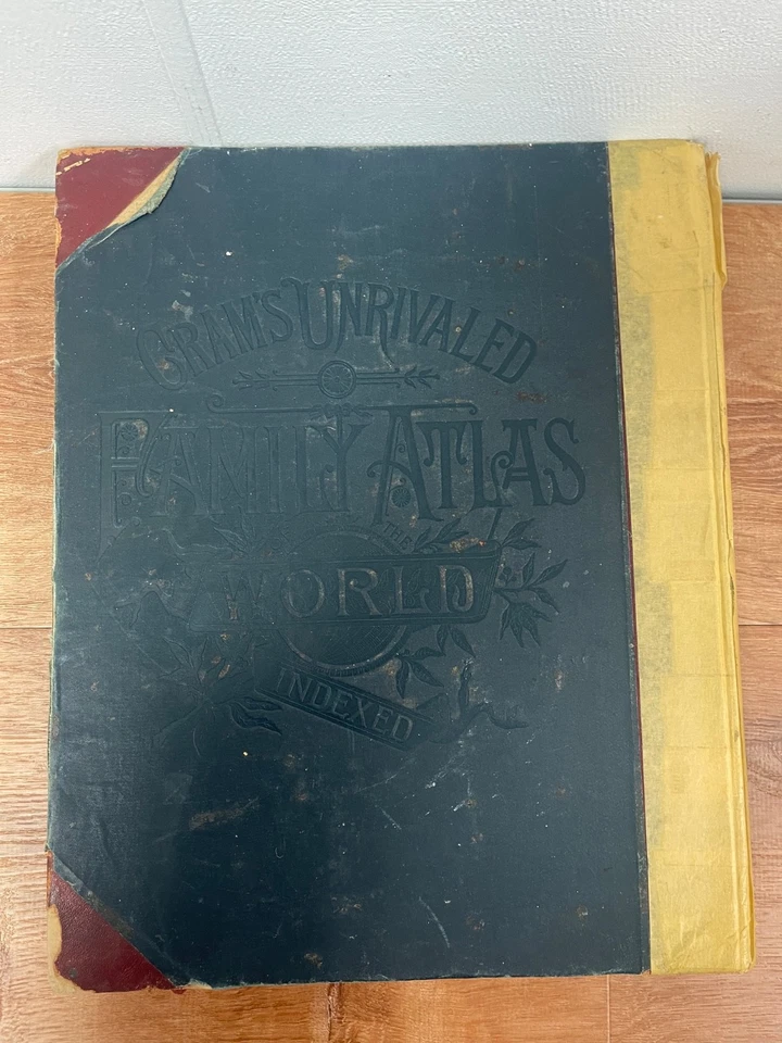 Cram's Unrivaled Family Atlas Of The World Indexed 1901 Hardcover Worn Bind - Image 3 of 4