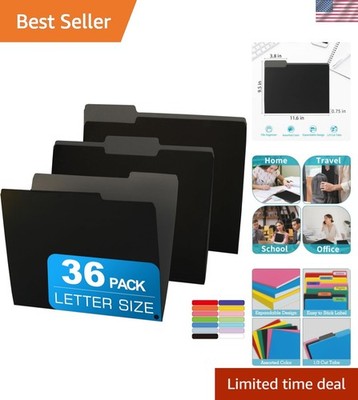 36 Packs Colored File Folders,Black File Folders,Two Tone Color File Folder 8...