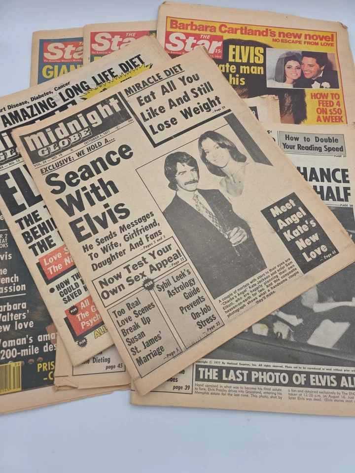Vtg! Elvis Presley Lot of 12 THE STAR National Inquirer Tabloid Mags 1977 Clean Foto 2 de 4