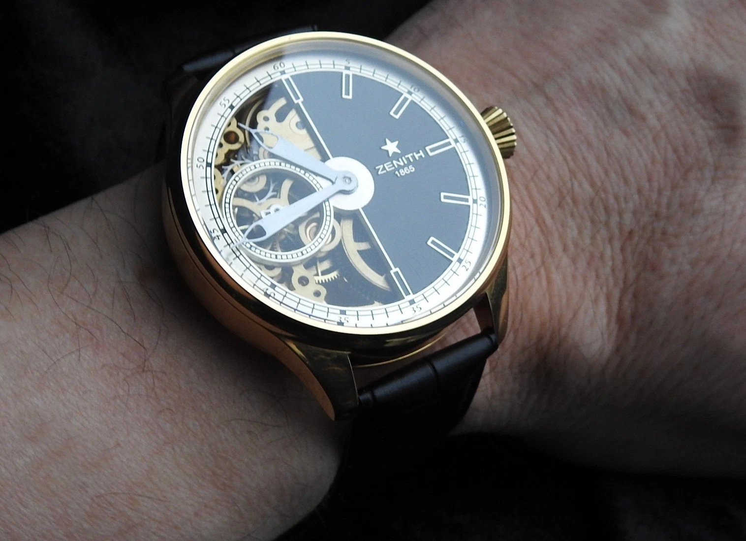 Zenith — ZENITH Authentic Swiss movement Skeleton Men's mechanical Handmade wristwatch Z2