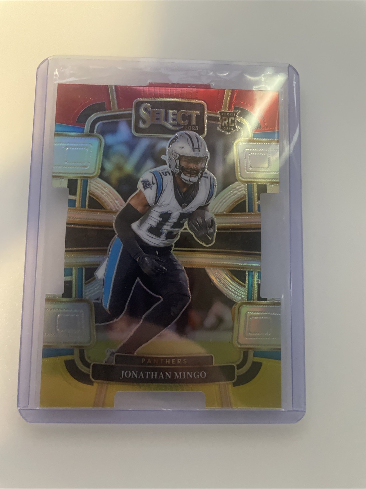 2023 Panini Select #16 Jonathan Mingo Red and Yellow Prizms Die Cuts