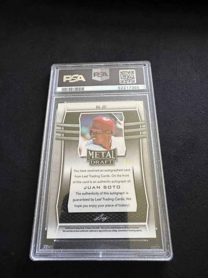 2019 Leaf Metal Draft Juan Soto- Black Wave- PSA 10- Auto - Image 2 of 2