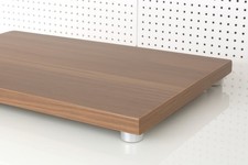 HiFi Gerätebasis nussbaum - 45x35 cm - Füsse silber - audio-IN -bASE_nut45S-