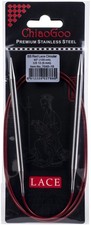 ChiaoGoo Red Lace Stainless Steel Circular Knitting Needles 40"-Size 10/6mm