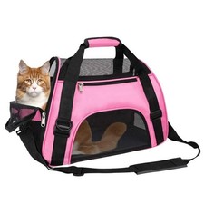 Medium Pink Dog Cat Bed Pet House Airline Approved Portable Travel Cozy Nest