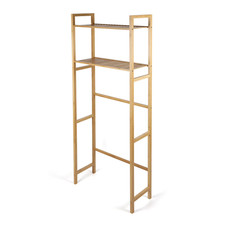 Mainstays 64-inch Above Toilet Free Standing Shelf, 6 lb. Shelf Capacity, Bamboo