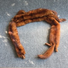 Mink Stole Wrap Scarf 4 Furs Full Size w/ Clasp Vintage 1950  s Maurice Ball L.A.
