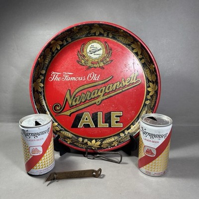 Rare Narragansett Ale Beer Serving Tray Bottle Opener Lot Rhode Island Brewery