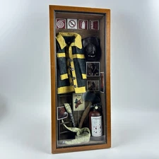 Vintage Fireman Firefighter 182223 Shadow Box About Face Designs 26x11x4.5"