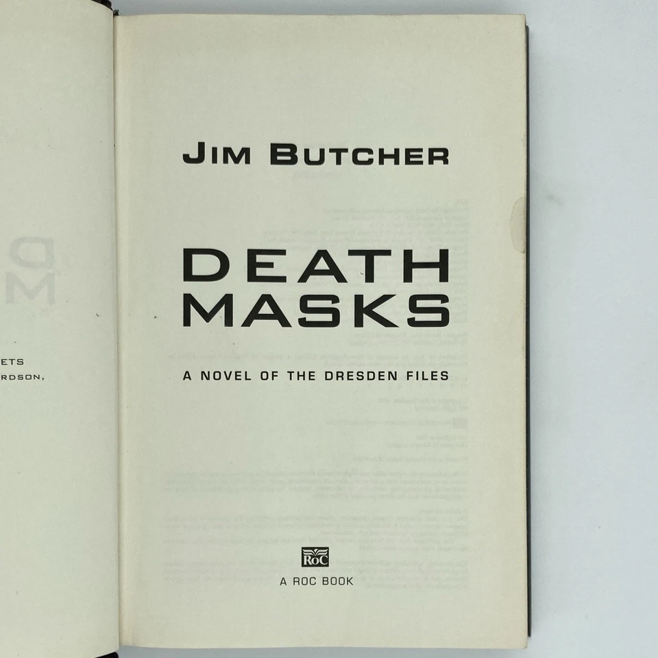 Dresden Files: Death Masks - Jim Butcher (1st HC edition 1st print) Roc, 2009 - Image 3 of 4