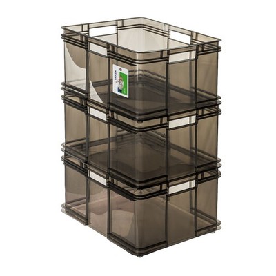 PAFEN 3x Euro Stapelbox 54l - 52,5 x 43 x 28,5 cm Transport Eurobehälter aus PP