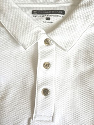 Pebble Beach Pure White Textured Performance Golf Polo XXL - MINT CONDITION!