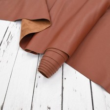 Saddle Brown Pebble Grain Chrome Tanned Leather Side Pieces 3-4oz Cowhide