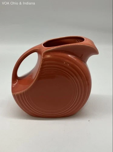 Fiesta Persimmon Orange Disc Pitcher 67 oz Homer Laughlin HLC USA Vintage