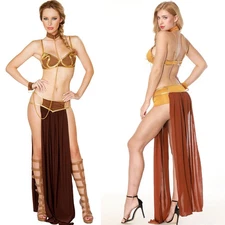Princess Greek goddess Cosplay Costume Sexy Halloween Carnival Dress Bra Outfit