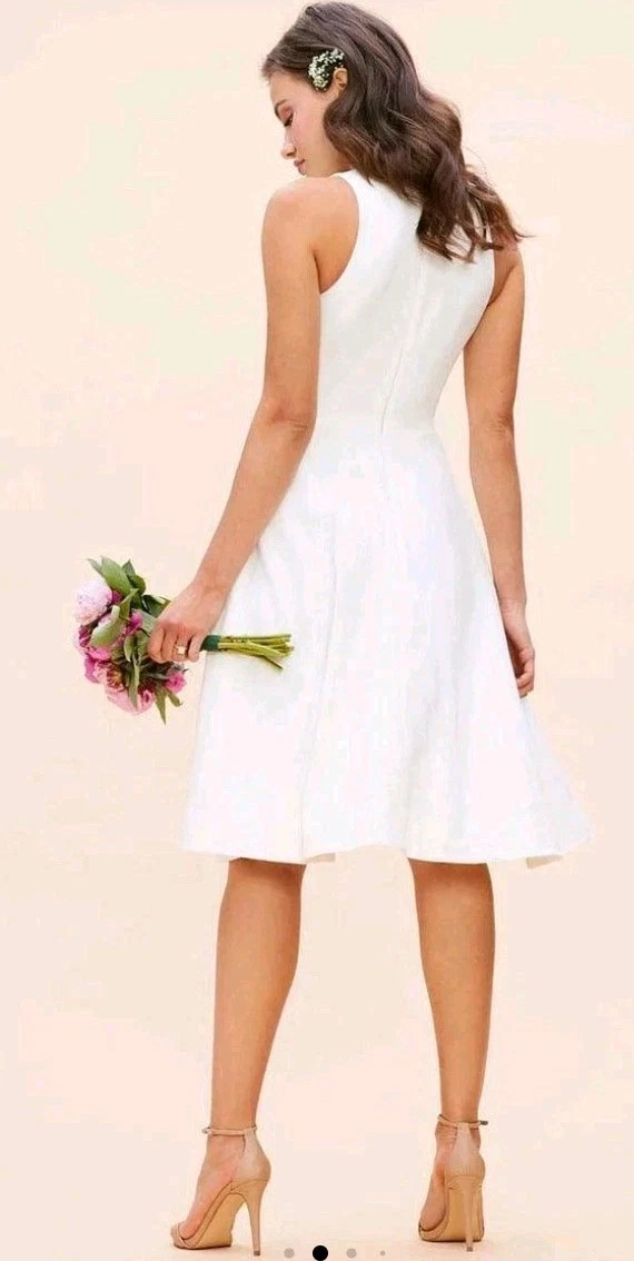 OFF WHITE ABITO LA POPOLAZIONE Abito da cocktail donna bianco sporco Catalina aderente e svasato S