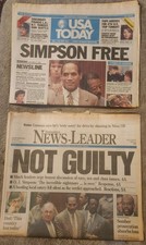 Oj Simpson Verdict Day Newspapers Usa Today Springfield News-leader October 1995