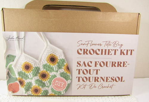 Crochet Kit Sunflower Purse / Tote Bag DIY by John Bead