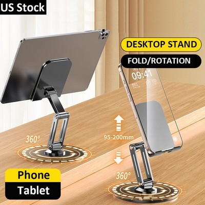 Tablet/Phone Holder Desktop Mount Stand Heavy Duty 360°Rotation for iPhone iPad