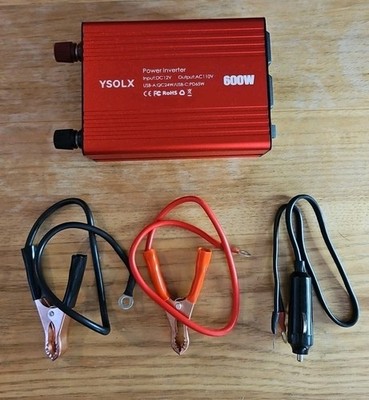 YSOLX 600W Power Inverter 12V to 110V, DC to AC Car Inverter with 65W USB-C/U...