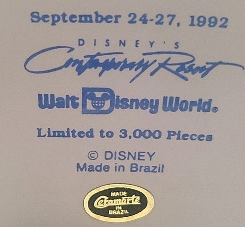 Disney Topolino 1992 attraverso gli anni spedizione gratuita ceramica 6,5" Stein WDW - Foto 7 di 11