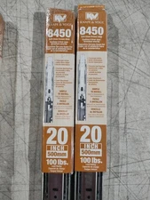 Drawer Slide 20"  Rail 100 lb Side Mount Steel K&V 8450FMRP (2-Pack)