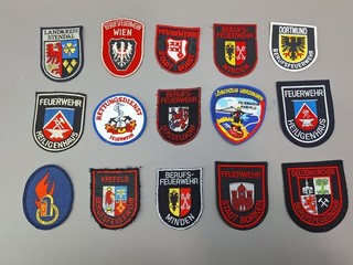 Feuerwehr Aufnäher Patches 15 Stück Konvolut verschiedene Städte
