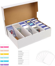 Sports Card Box 5 Row 3200 Count,Cardboard Card Storage Box with Divider Bulk Ca
