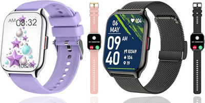 2-Pack Smart Watch with 4 Bands, 2.0'' Fitness Tracker Watch(Dial/Answer Calls) w