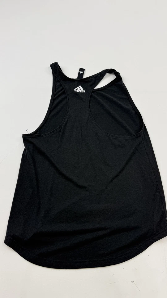 Camiseta sin mangas Adidas para mujer mediana negra con logotipo de espalda deportiva gimnasio correr Foto 4 de 4