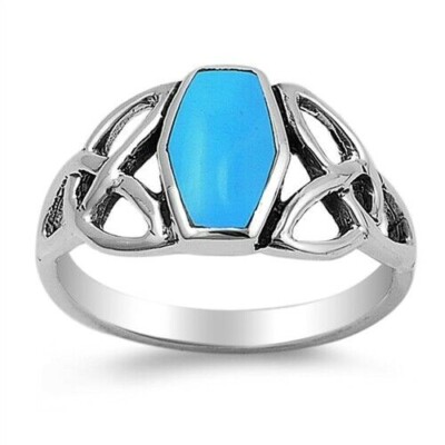 Turquoise Ring Sterling Silver 925 - Genuine Gemstone Size 6 To 11 Southwest