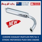 Exhaust Muffler Pipe 2 Stroke Motorized Push bike/Bicycle 49/66/70/80cc Engine