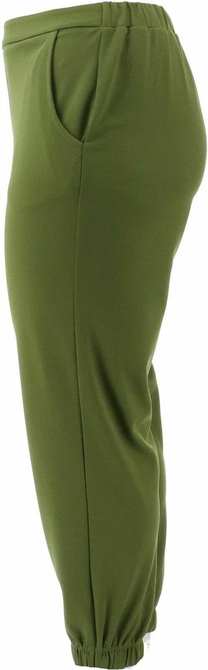 Pantalón Jogger Slinky® Brand Luxe Crepe con Bolsillos 676-112 Oliva 2X. Foto 2 de 4