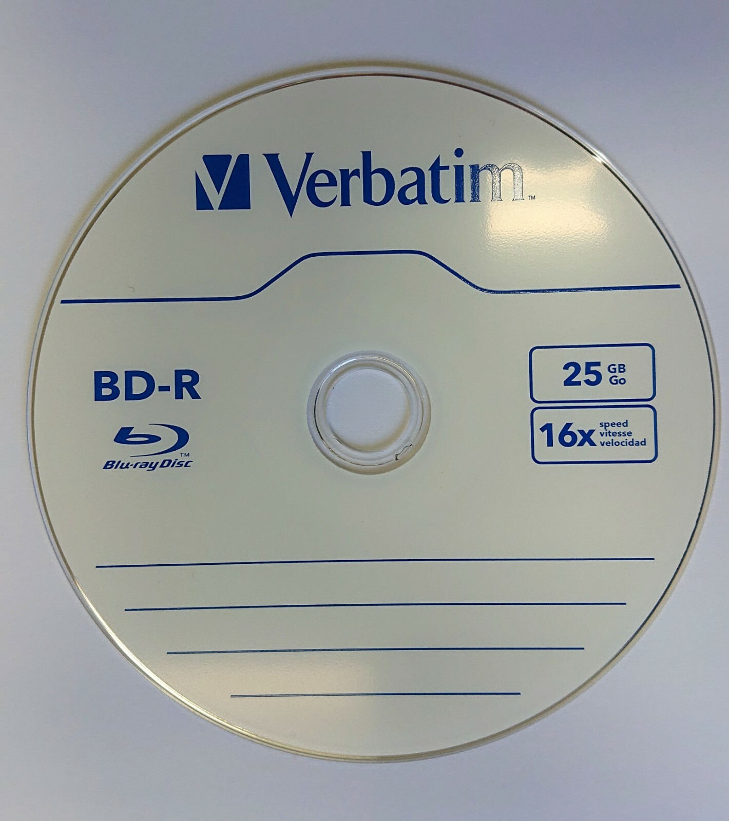 2x VERBATIM BDR bluray blank disc 25GB HIGH Speed 16X high