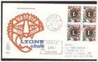FDC VENETIA  CLUB  1967  -    LIONS  VIAGGIATA RACC. QUARTINA