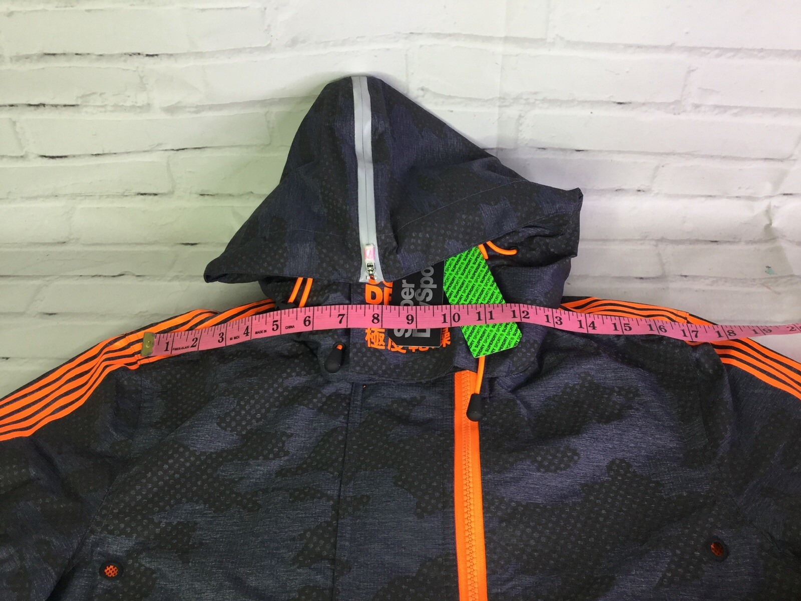 Superdry Windsprinter Tech Camo Lightweight Jacket Hooded Black Gray Mens Size S image 5