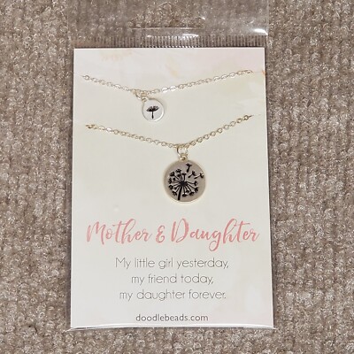 Dandelion Mother Daughter Love Necklace Set with Chain Pendant