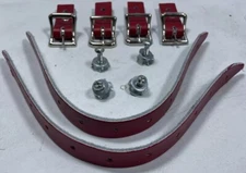 Nash Sports Goal Pads Toe Straps + Buckles Kit [RED 18 Pcs] Ice Hockey Complete