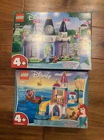 Lot Of 2 LEGO DISNEY PrincesS ARIEL'S CASTLE 41160 & Cinderella’s Castle 43178