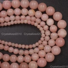 100% Natural Gemstone Pink Opal Round Spacer Loose Beads 4mm 6mm 8mm 10mm 15.5"