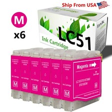 6PK LC51 LC-51 Ink Cartridge for DCP-130C DCP-330C MFC-685CW Printer