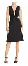 HALSTON Selena Jersey Crystal Cocktail Dress, Black - Brand New - Free Shipping!