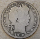 1898-S Barber Quarter 25c G+ as Pictured r